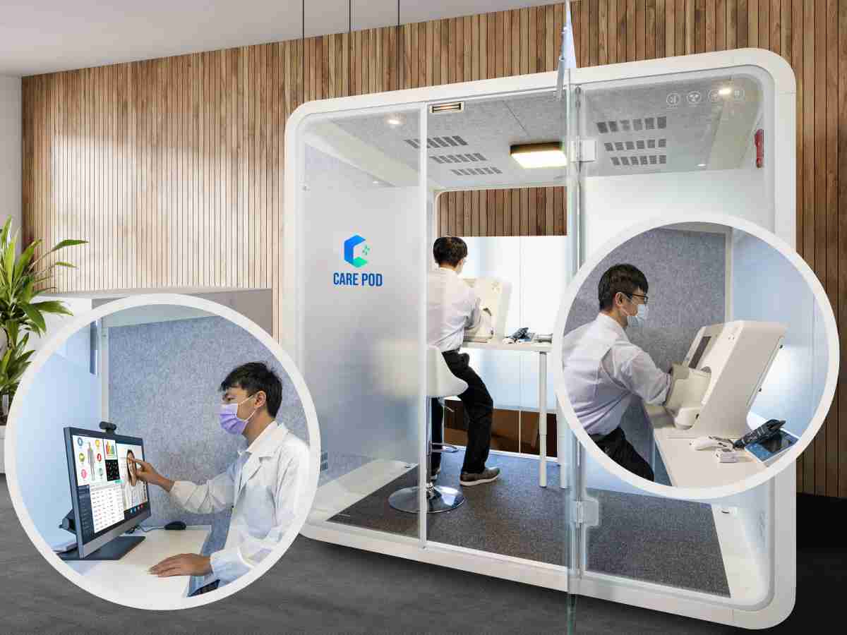 达擎于医疗科技展中展出＂远距诊疗舱＂，，，以因应医疗数字化及社会高龄化趋势下、、复诊及慢性病患等族群对于远距看诊需求逐渐升高所推出的创新整合方案。。。。多功能合一、、、、高隐私性的远距诊疗舱可根据病患端与医师端的不同需求，，提供弹性化及客制化功能，，，，节省医生和病患的精力及时间